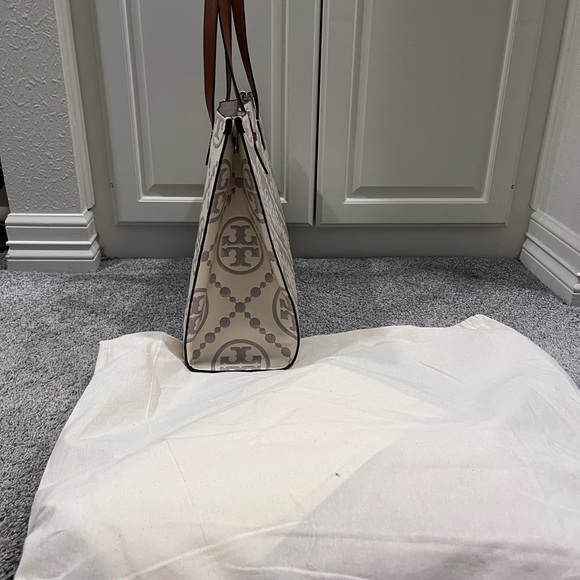 Tory Burch Taupe and Brown Patterned Tote - Picture 7 of 8